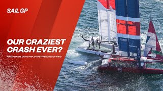 Craziest Crash in SailGP History ALL ANGLES  Great Britain vs Japan  Australia SailGP [upl. by Sesom435]