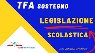 TFA SOSTEGNO LEGISLAZIONE SCOLASTICA  Le Principali Norme [upl. by Emelda747]