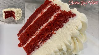 CLASSIC  SUPER MOIST RED VELVET CAKE  CREAM CHEESE FROSTING [upl. by Vallo481]