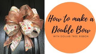 HOW TO MAKE A BOW  DOLLAR TREE RIBBON [upl. by Barrie]