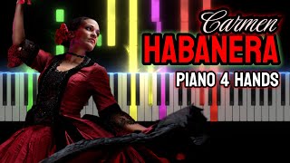 Carmen  Habanera FOR PIANO 4 HANDS [upl. by Naugan874]