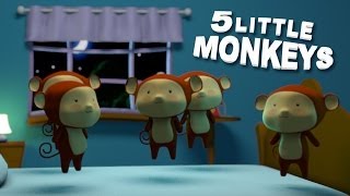 Five Little Monkeys Jumping on the Bed Nursery Rhyme Kid Song [upl. by Kier356]