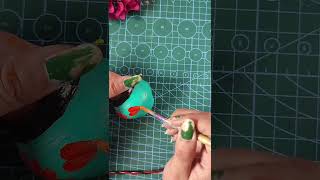 Painting using acrylic colours  On kulho  Acrylic colours [upl. by Laup]