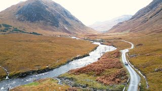 Drone Rangers drive through Glen Etive  James Bond Skyfall film location [upl. by Arriek732]