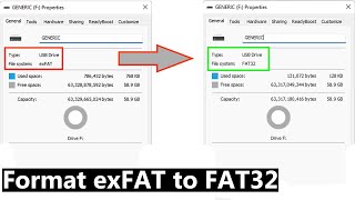 How To Format USB to FAT32  Format exFAT to FAT32 [upl. by Eenafets]