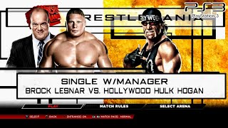 WWE 2K14 PS3  Brock Lesnar Retro VS Hollywood Hulk Hogan 2KmClassic [upl. by Carly]