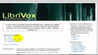 Welcome to LibriVox Finding Audiobooks N Stuff Iin Our Librivox Catalogmp4 [upl. by Nyrret]