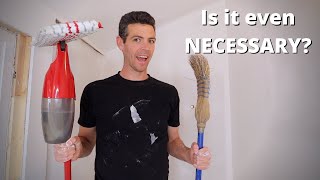 How do you clean off drywall dust before painting [upl. by Netsrak]