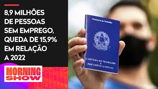 Desemprego cai 83 no trimestre móvel encerrado em maio [upl. by Asil]