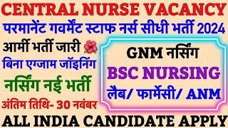 Army Staff Nurse Recruitment 2024💐Nursing Officer Vacancy 2024💐Sainik School Vacancy 2024Defence [upl. by Oesile984]