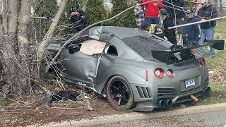 Nissan GTR Crash after leaving CCSU car show  Bad Driving Dash Cam [upl. by Teri601]