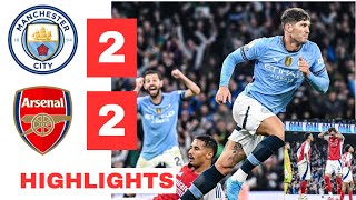 Manchester City vs Arsenal 22 HIGHLIGHTS  Haaland Gabriel Calafiori Goal amp Stones Goal [upl. by Cynthie]