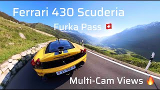 Furka Pass  Ferrari 430 Scuderia MultiCams  top sound quality [upl. by Aguayo]