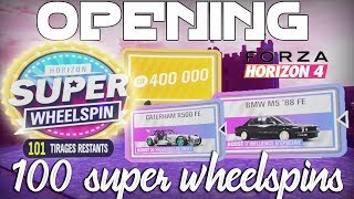 Forza Horizon 4  Ouverture de 100 Super Wheelspins  Bmw M5 FE E63 AMG Caterham FE [upl. by Chico848]