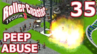 Peep Abuse RollerCoaster Tycoon 3  Part 35  FIERY PIT OF DEATH [upl. by Drarig]