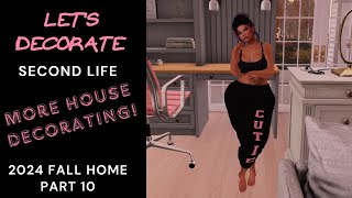 🍁 Second Life  Lets Decorate 2024 Fall Home Live Stream Part 10🍁 [upl. by Fayre]