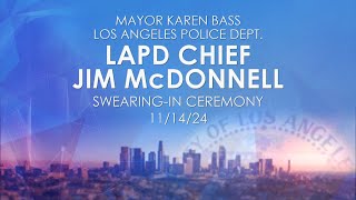 Mayor Bass swears in LAPD Chief Jim McDonnell [upl. by Olshausen]