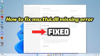 FIXED msctfuidll missing error in Windows 1011  2024 [upl. by Lefton685]