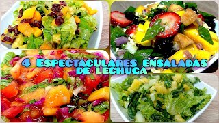 🥗 4 Espectaculares ensaladas de lechuga 😋🤤 [upl. by Ytitsahc]