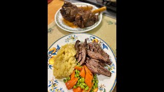 Lamb Shanks Braised Lebanese Mediterranean Style Easy to make at home Watch on 4K full screen [upl. by Ibrik668]