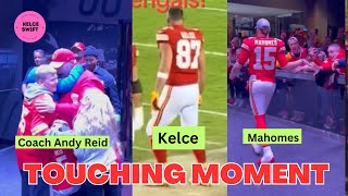 Travis Kelce DANCES Andy Reid amp Mahomes TOUCHING MOMENT with fans amp family after Chiefs clinch AFC [upl. by Kendra]