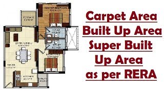 Carpet areaBuilt Up AreaSuper Built Up Area as per RERA [upl. by Sillek]