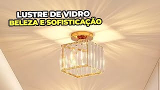 LUSTRE DE VIDRO DA SHOPEE  Candelabro De Cristal Simples Americano [upl. by Adaminah799]