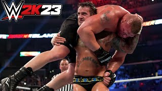 Cm Punk Vs Brock Lesnar 1440p  WWE 2K23  Entrance  Gameplay [upl. by Aihsetal]