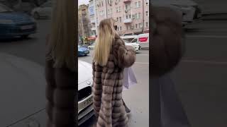 RUSSIAN BEAUTY ANGELINA GOES TO FUR SHOPPING [upl. by Eedya719]