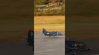 Freewing 70mm F9F Panther Landing new aviation rcplane [upl. by Annhej]