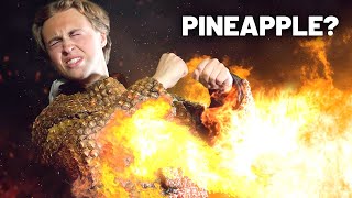 How I Made A Fire Proof Suit Out Of Pineapples [upl. by Idnahs]