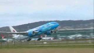 Malaysia quotHeliconiaquot Boeing 777 9MMRD takeoff  Zurich Airport  October 2008 [upl. by Leirej801]