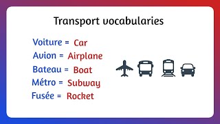 20 MOTS de VOCABULAIRE à connaître en ANGLAIS sur le thème des TRANSPORTS ✈️ [upl. by Lambrecht589]