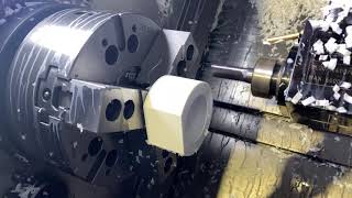 Lavorazione CNC con tornio motorizzato 4 assi in G112G121 FANUC [upl. by Garald]