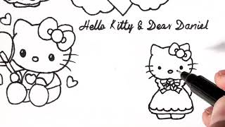 Hello Kitty Art  How to draw hello Kitty stepbystep [upl. by Eilegna]