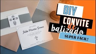 Como fazer Convite para Batizado DIY  Faça você mesmo  Tutoriais batizado [upl. by Lehcsreh]