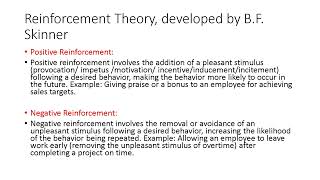 Reinforcement theory BF SKINNER [upl. by Etnuhs]