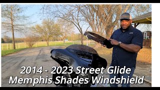 2014  2023 Harley Davidson Street Glide Memphis Shades 3 in Windshield Install and Review [upl. by Adamsen]