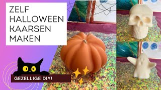 Halloween kaarsen maken  kaarsen maken voor beginners [upl. by Ennovart]