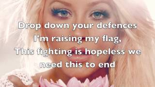 Christina Aguilera  Cease Fire Lyrics Full [upl. by Eetsirk]