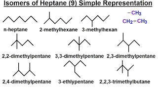 Organic Chemistry  Ch 1 Basic Concepts 13 of 97 Isomers of Heptane 9 Simple Representation [upl. by Nois]