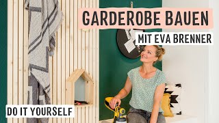 22 Flur Garderobe mit viel Stauraum selber bauen  Ausführliche Anleitung [upl. by Sinnoda]