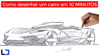 Como desenhar um carro em 10 MINUTOS Aula para iniciantes [upl. by Ahsito909]