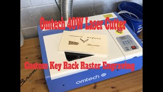 Omtech 40w Laser Raster Engraving Custom Key Rack Porsche Corvette BTTF K40 Whisperer Inkscape [upl. by Tonye92]