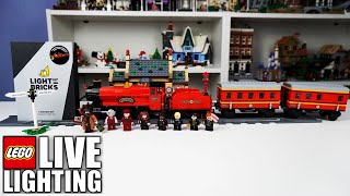 LEGO Harry Potter Hogwarts Express Train Set with Hogsmeade Station  Lighting With LMB 10 [upl. by Eppilihp]