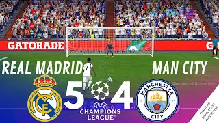 Penalty Shootout • Real Madrid 54 Manchester City • Champions League 2324  Video Game Simulation [upl. by Town]