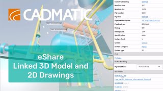 CADMATIC eShare for Plant EPC projects — Linked 3D Model and 2D Drawings [upl. by Greysun919]