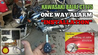 KAWASAKI BAJAJ CT125 ALARM SYSTEM INSTALLATION ANTI CARNAP DEVICE [upl. by Awad]