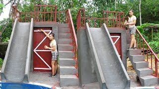 Install Wooden Staircase Railings And Door Wood Paint  BUILD BIGGEST LOG CABIN OFF GRID [upl. by Joice]