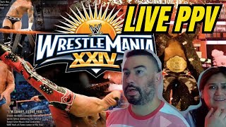 🔴WRESTLEMANIA 24 LIVE REACTION I RICK FLAIRS RETIREMENT MATCH [upl. by Shivers]